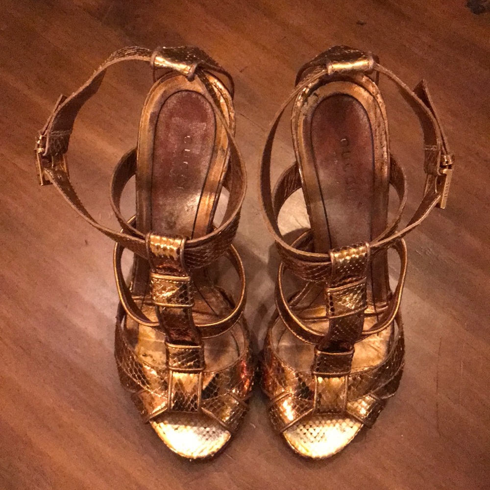 Gucci python heels